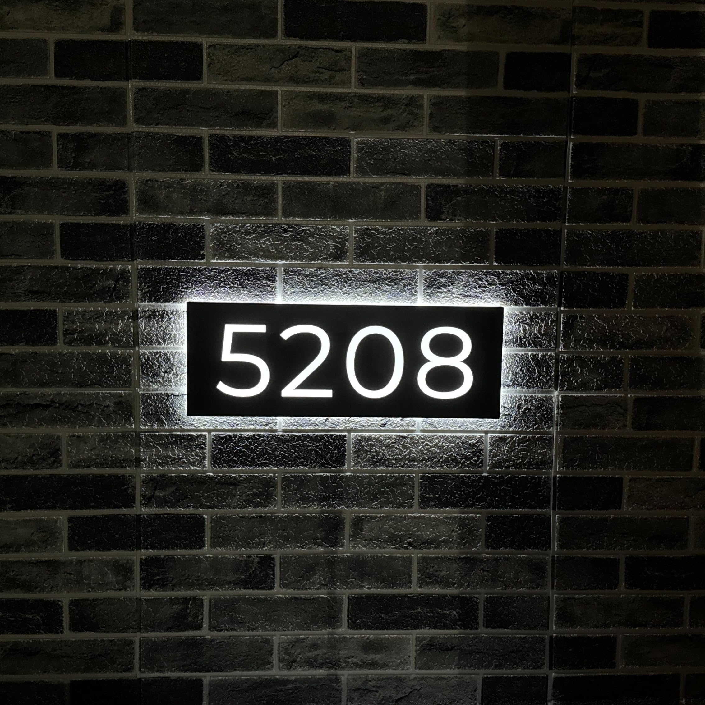 Custom Solar-Powered Backlit House Address Sign - Outdoor Lighted House Number Plaque for Exterior & Yard - Durable & Weatherproof - Perfect for Home, Driveway, and Garden Decoration