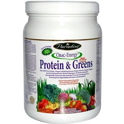 Paradise Herbs Orac Energy Protein Greens Powder - 16 Oz | Plant-Based Superfood Supplement for Energy & Recovery | Perfect for Smoothies, Shakes & Post-Workout Nutrition