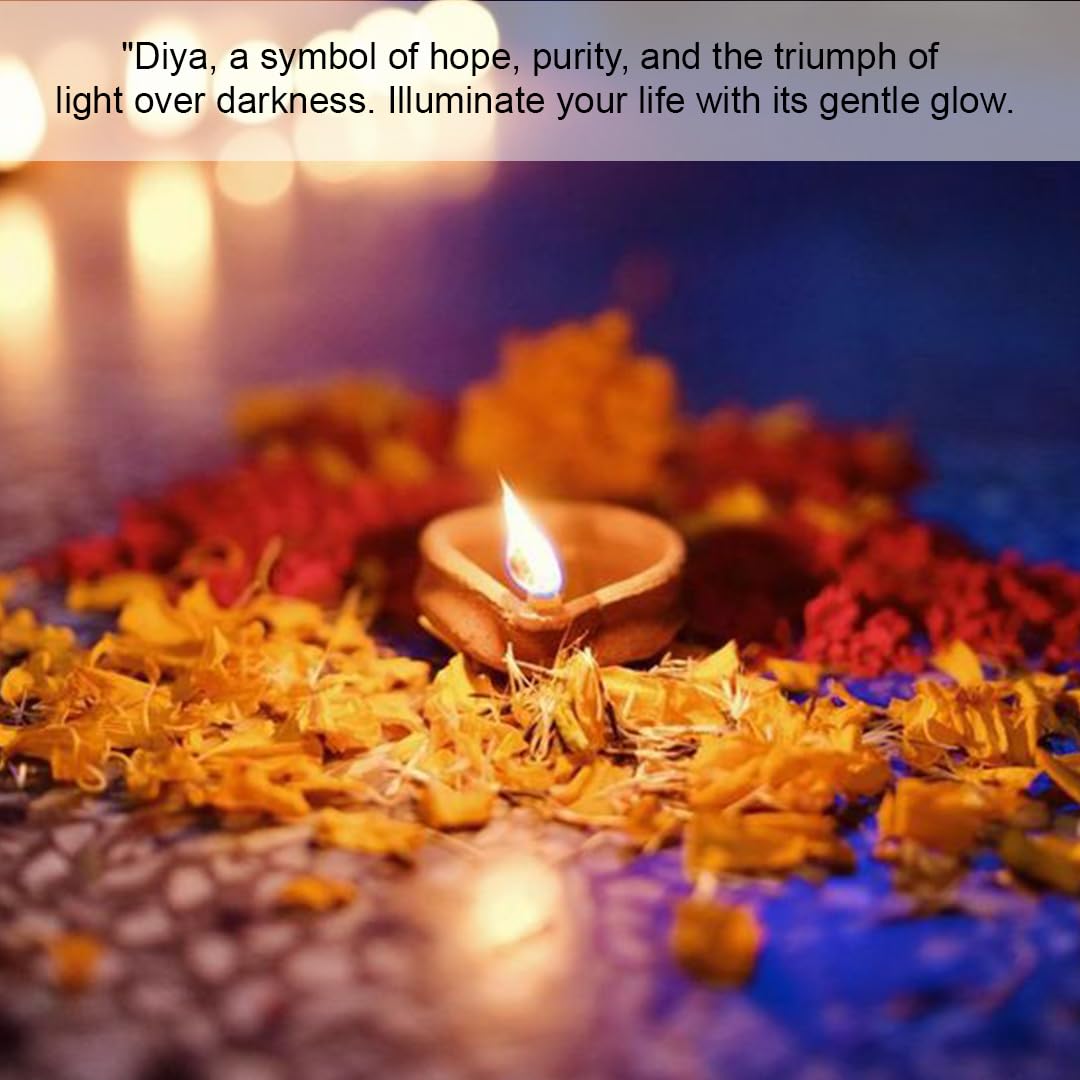 Hashcart 21 Pcs Diya Lamps Set - Handmade Terracotta Clay Diyas for Pooja, Diwali & Home Decoration - Traditional Indian Gift for Festivals & Spiritual Ceremonies
