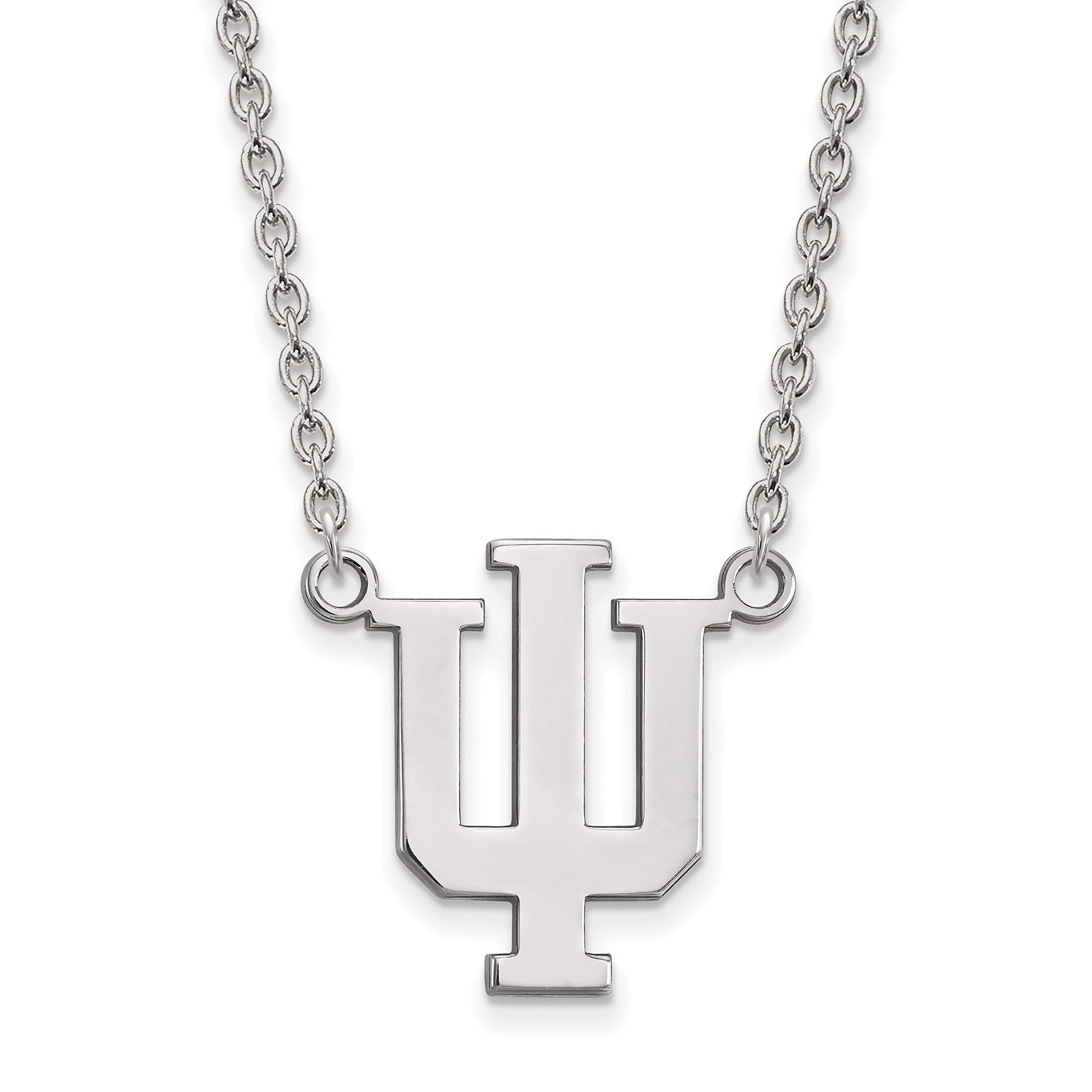 Indiana University Hoosiers Sterling Silver Pendant Necklace with School Letters Logo - Perfect for Alumni Gifts & College Game Day Jewelry