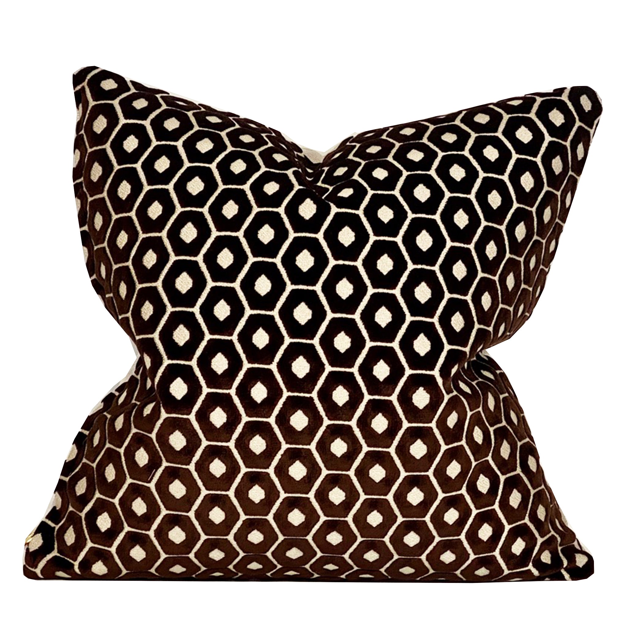 Beatrice Honeycomb Velvet Pillow Cover - Soft Luxury Decorative Cushion Case for Sofa, Bed, Living Room - Home Decor & Accent Pillow (18x18 inches)