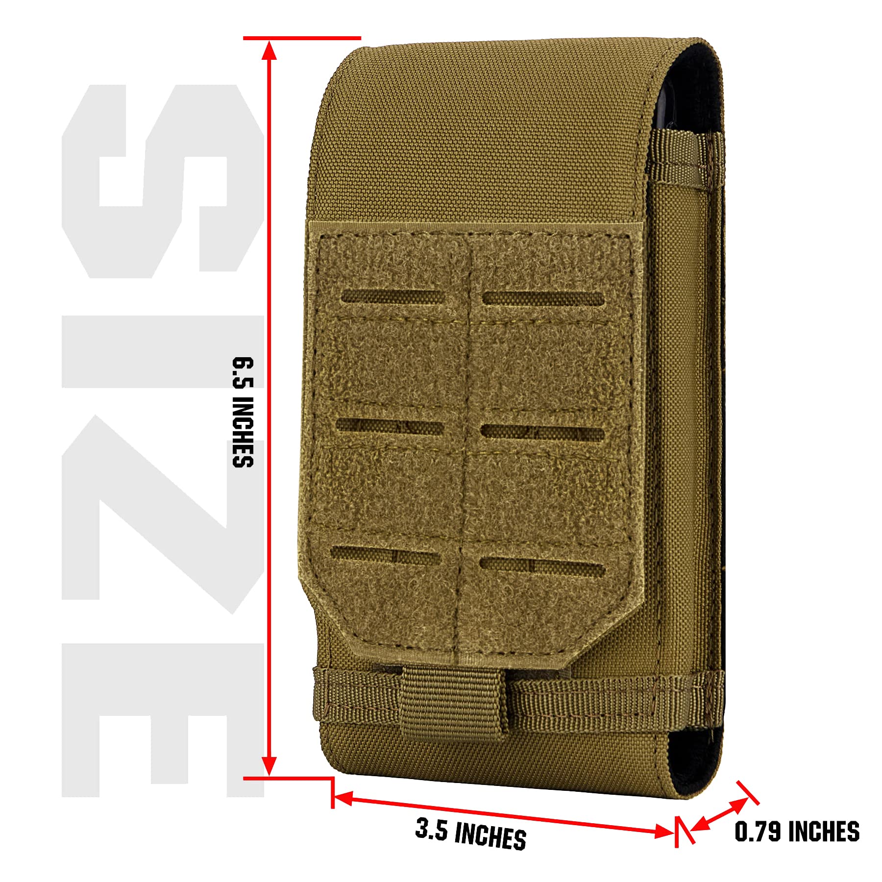 Tactical Phone Holster for iPhone 15 Pro Max/15 Pro/15 Plus/14 Pro Max/13 Pro Max/12 Pro Max - Molle Compatible Pouch Fits 4.7