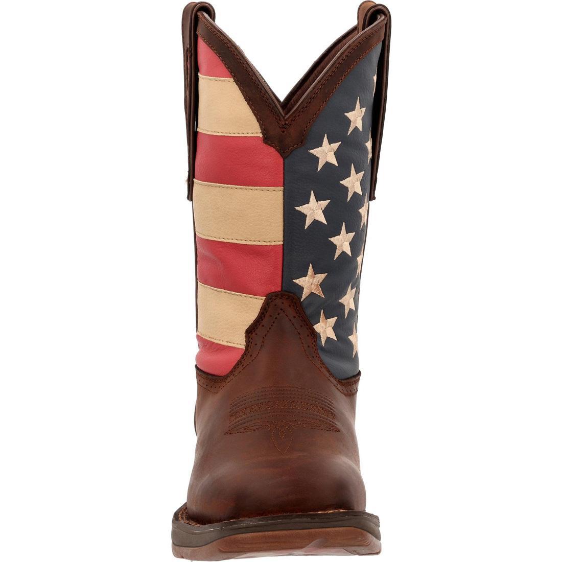 Rebel Patriotic Pull-On Western Flag Boots - American Flag Cowboy Boots for Women & Men - Perfect for Rodeo, Country Concerts & 4th of July Celebrations