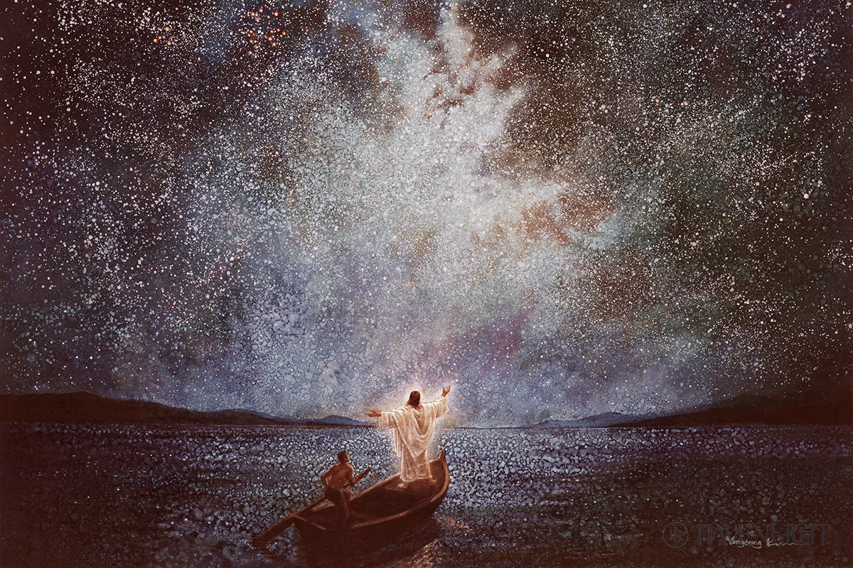 Calm And Stars By Yongsung Kim - Beautiful Celestial Wall Art for Home & Office Decor - Perfect for Bedroom, Living Room, Meditation Space