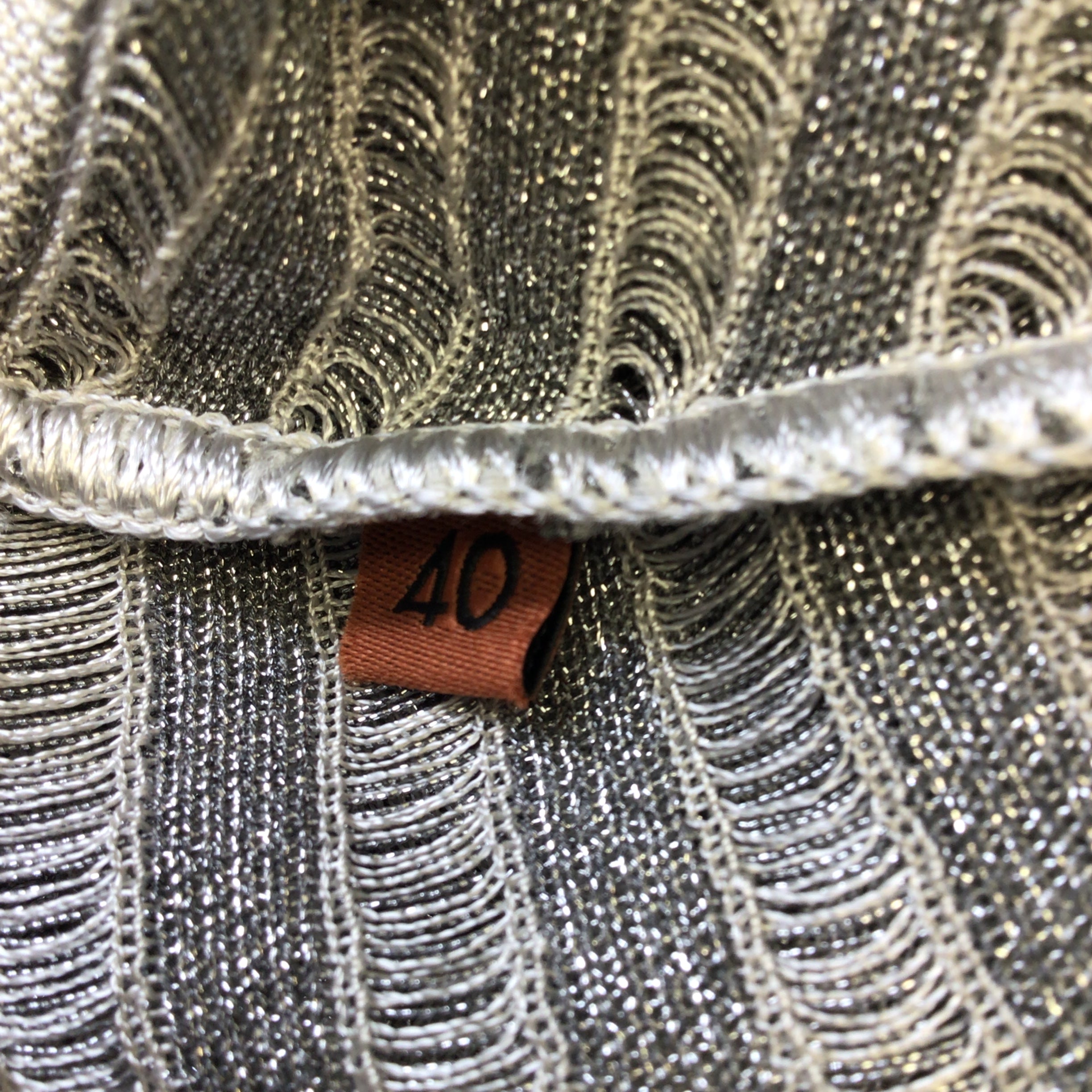 Missoni Silver Metallic Long Sleeve Open Front Knit Cardigan Sweater for Women - Elegant Layering Piece for Fall & Winter Fashion