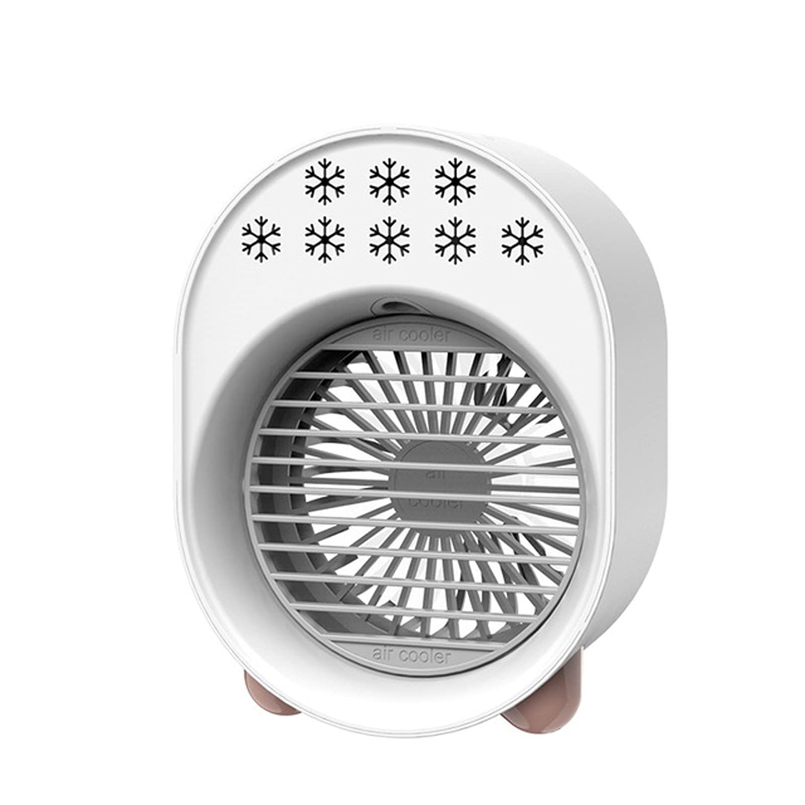 Portable USB Air Cooler - Personal Desktop Air Conditioner Fan with Spray Function, Compact Space Cooler for Home, Office, Dorm Room - Perfect for Summer Cooling & Workspace Comfort (White)