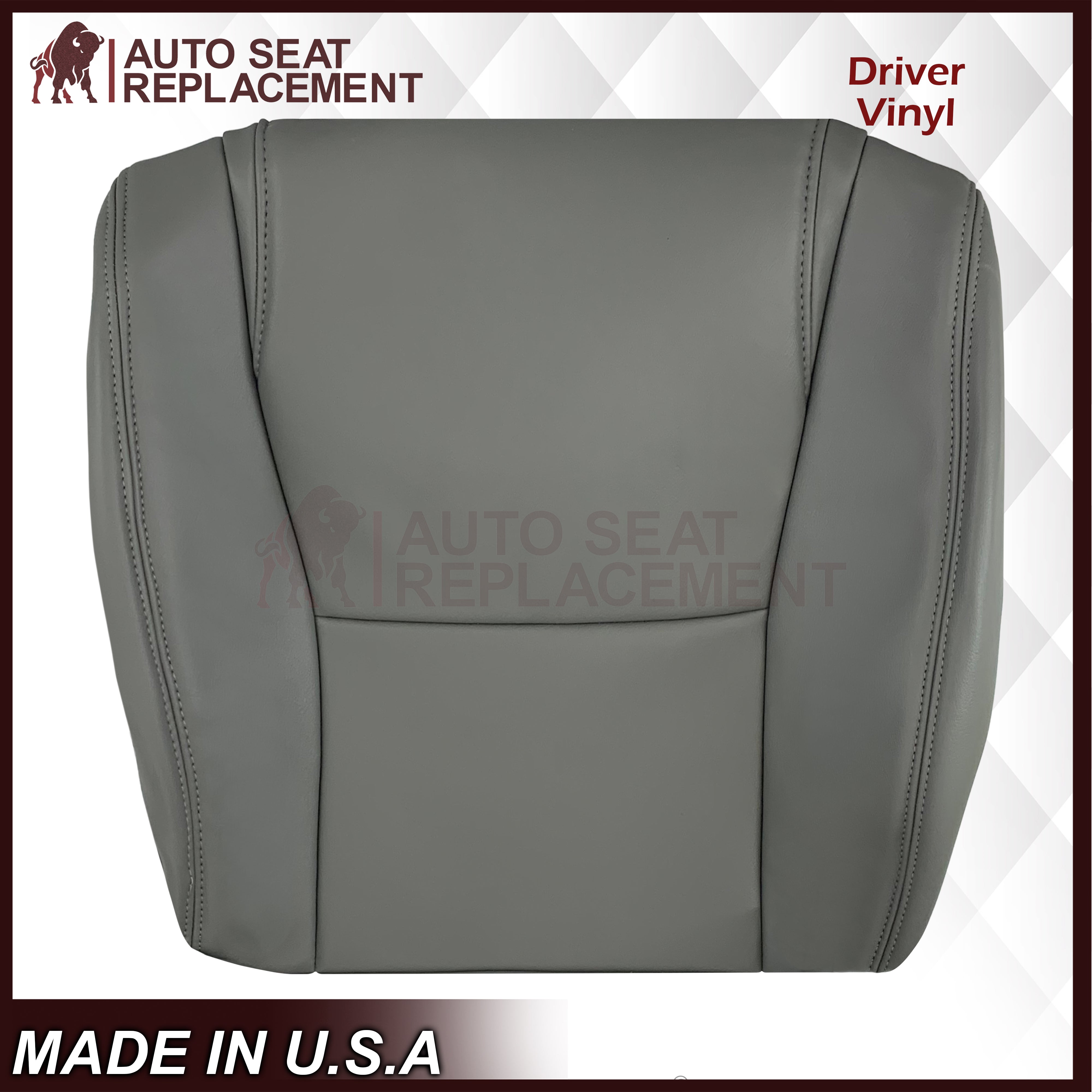 2007-2013 Toyota Sequoia SR5 Genuine Leather Seat Covers Set - Top & Bottom Replacement for Driver/Passenger Side (Gray) | Premium Car Interior Upgrade for Comfort & Style