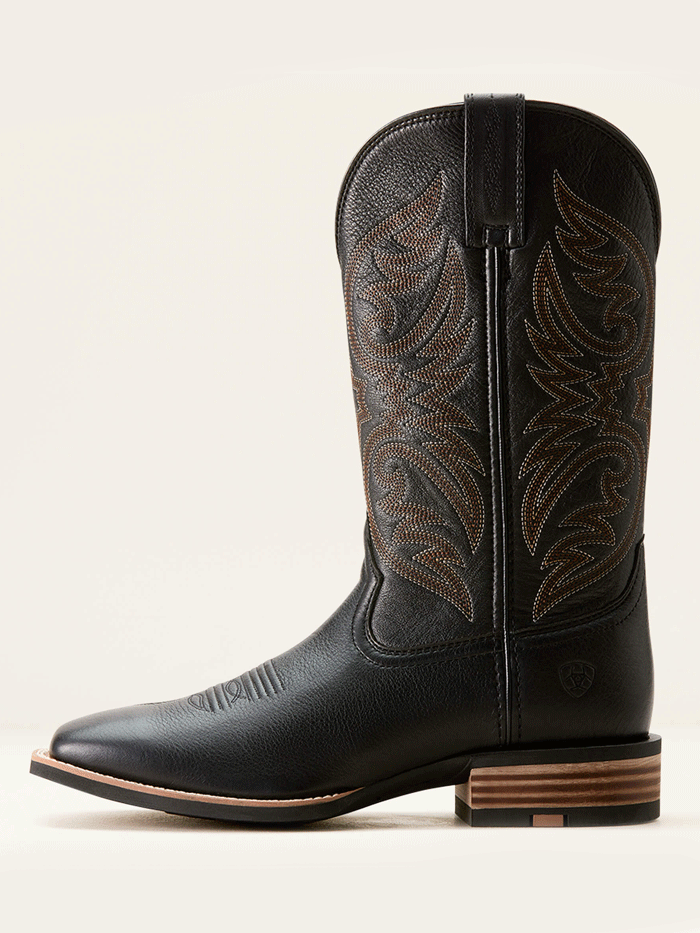 Ariat Men's Ricochet Cowboy Boots - Black Carbon Leather Western Boots for Riding, Work & Casual Wear