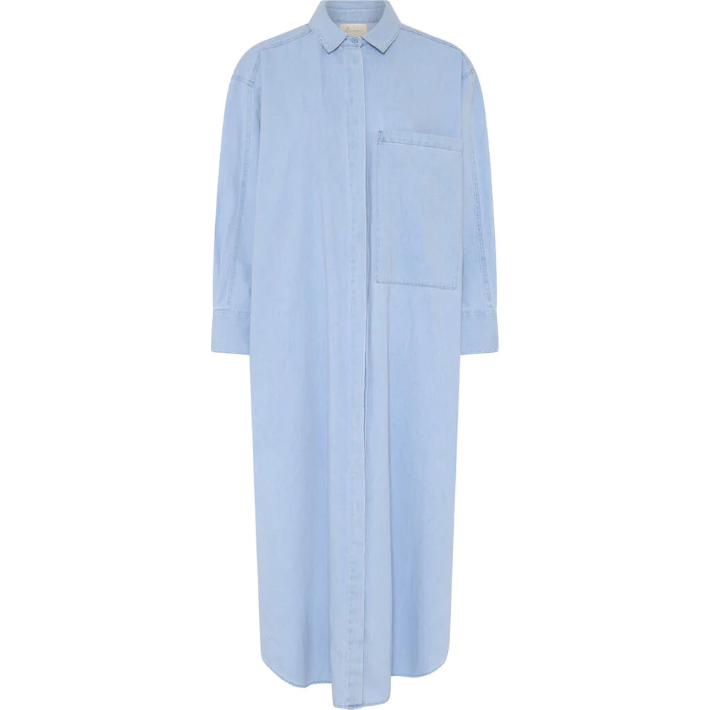 Lyon Long Sleeve Denim Dress in Light Blue - Casual & Boho Style for Women | Perfect for Summer Outings, Beach Vacations & Date Nights