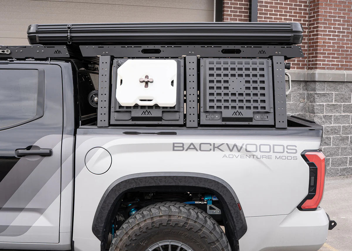 2022+ Toyota Tundra Aluminum Bed Rack Storage Box | Heavy Duty Truck Organizer for Backwoods Adventure & Off-Road Camping Gear | Perfect for Overlanding, Hunting & Outdoor Equipment Storage