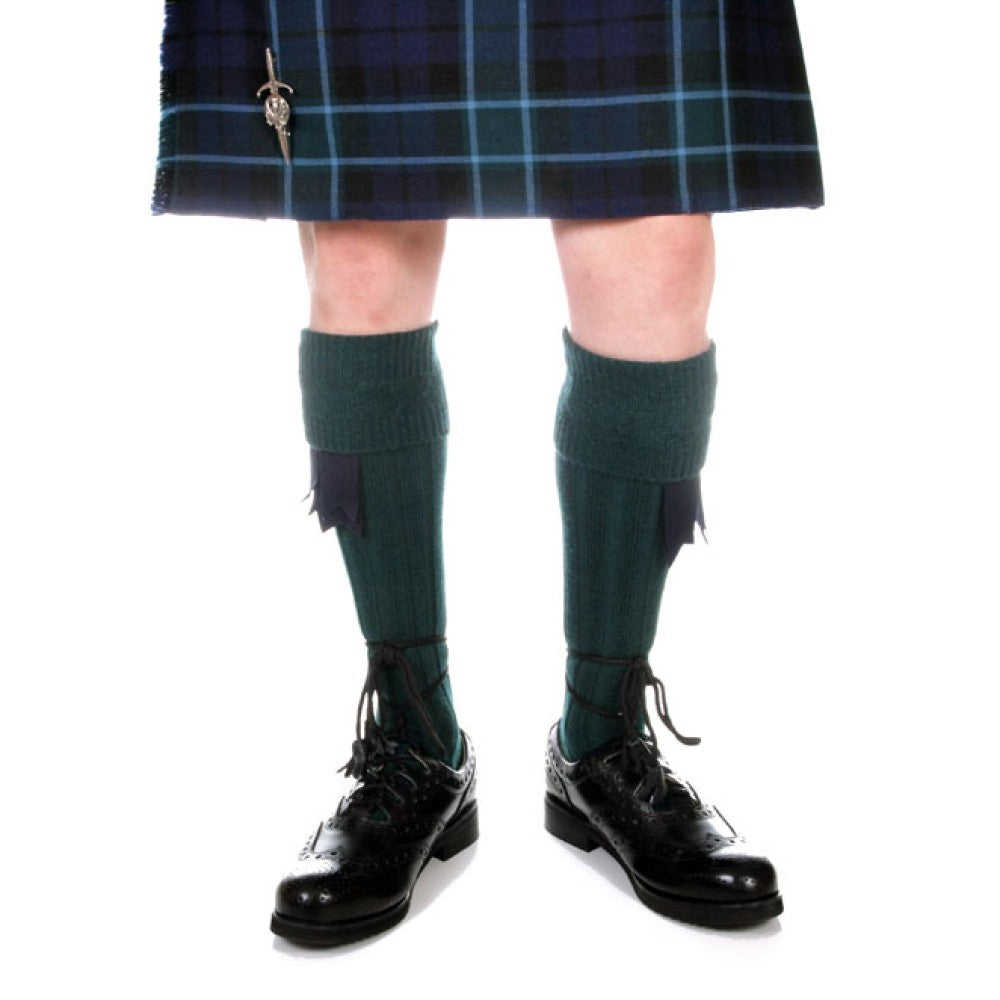 Premium Scottish Kilt Socks for Men - Bottle Green Wool Blend - Traditional Tartan Accessories for Highland Dress, Weddings & Celtic Events