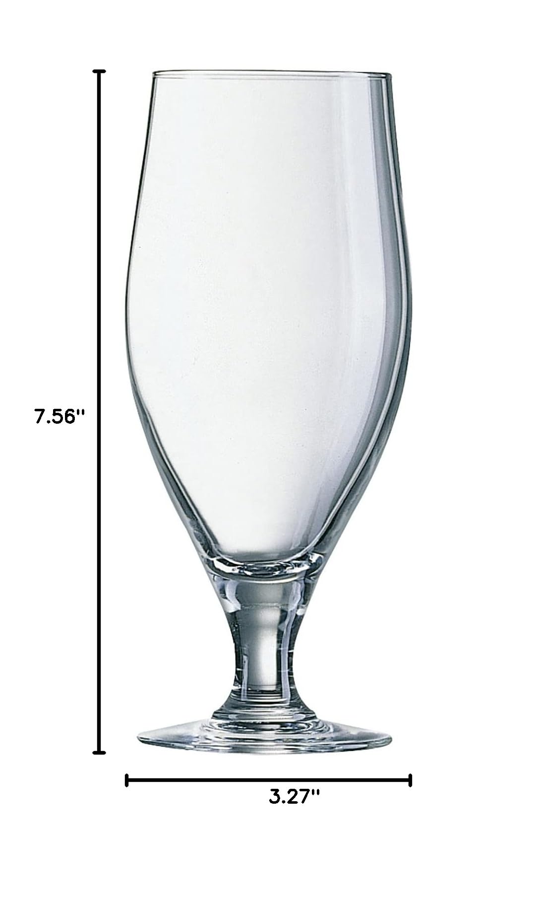 Premium 17.6oz (500ml) Stemmed Beer Glasses Set of 6 - Elegant Lager & Craft Beer Glasses for Home Bar, Restaurant & Party Use - Durable 50cl Pokal Glasses for American & European Beers