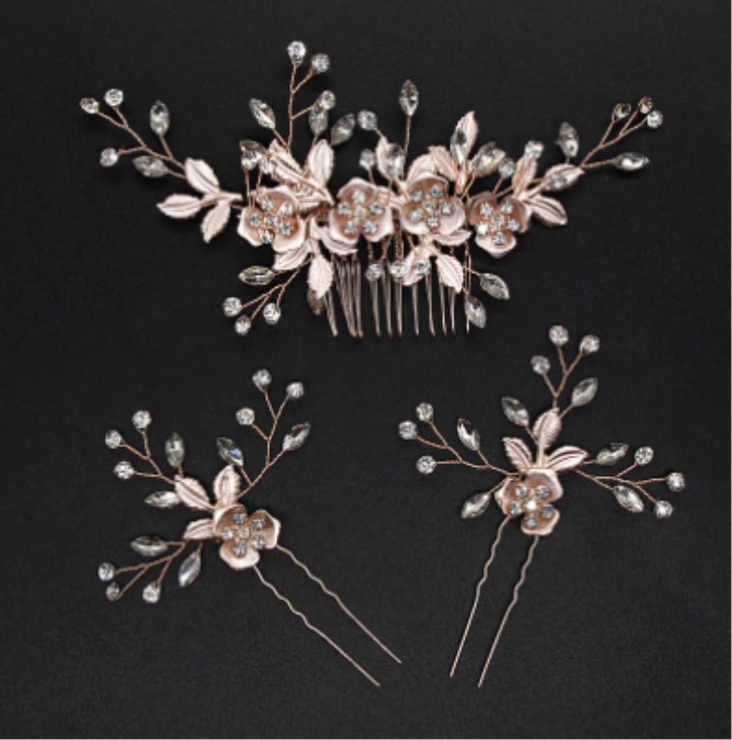 Elegant Bridal Hair Comb with Pearls & Crystals - Alloy Wedding Hair Clip Side Comb for Brides - Perfect for Weddings, Prom, and Formal Events