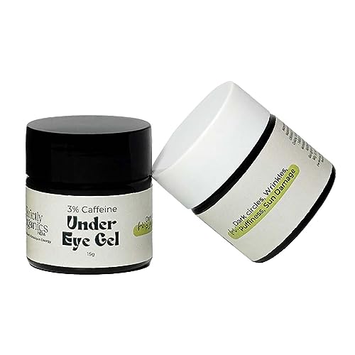 Strictly Organics Under Eye Gel for Dark Circles & Puffiness | 15g Eye Cream for Men & Women | Brightening & Hydrating Under Eye Treatment for Bags, Wrinkles & Tired Eyes | Perfect for Night Routine & Travel