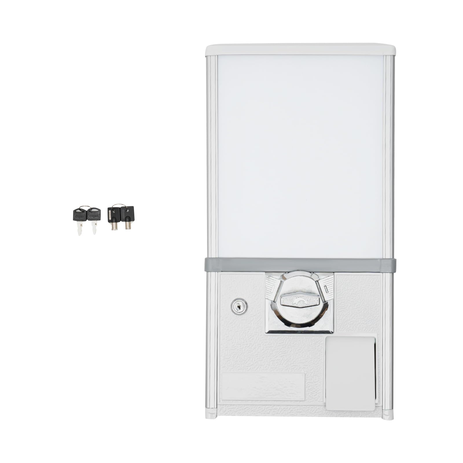 White Metal Candy Gumball Vending Machine - 20.87 Inch Height with High Load Capacity, Portable Gumball Dispenser for 1.77-1.97 Inch Gadgets - Perfect for Retail Stores, Arcades, and Party Favors