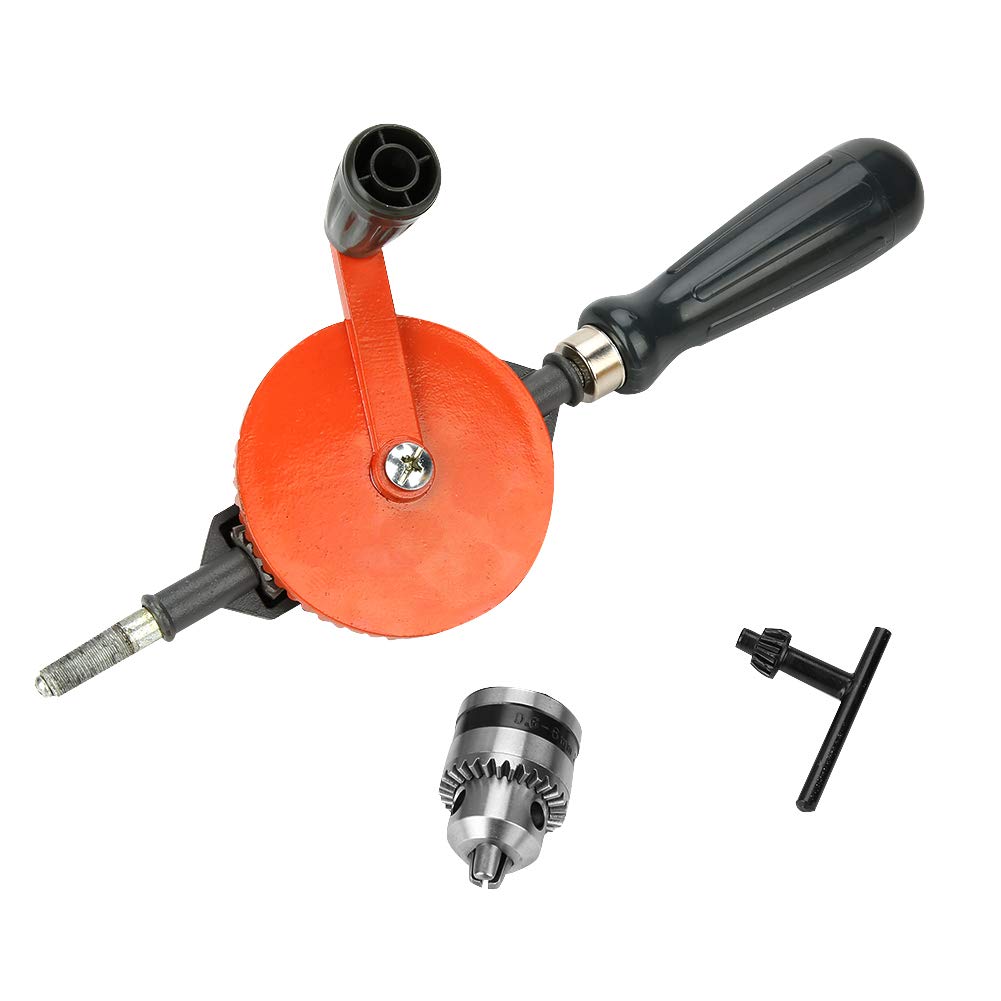 Durable Woodworking Hand Drill - Adjustable Crank Drill with Finely Cast Steel for Plastic, PVC, Acrylic, Wood, Bamboo & Soft Thin Metal (1/4 Inch) - Perfect for DIY Projects, Crafting & Home Repairs