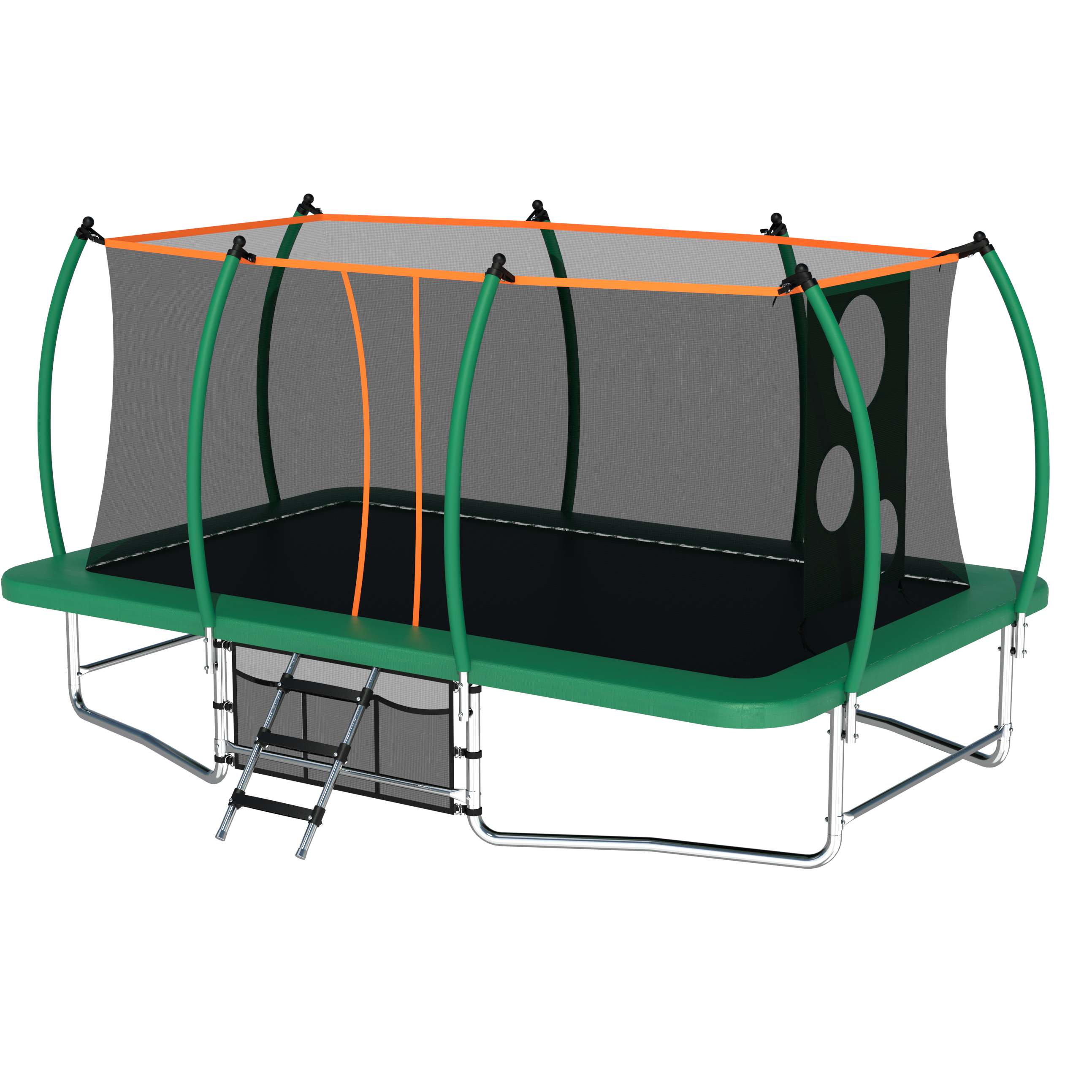 10X16FT Outdoor Square Trampoline for Kids & Adults - Heavy Duty Rectangular Tumbling Trampoline with Safety Net - Perfect for Backyard, Gym Training & Family Fun