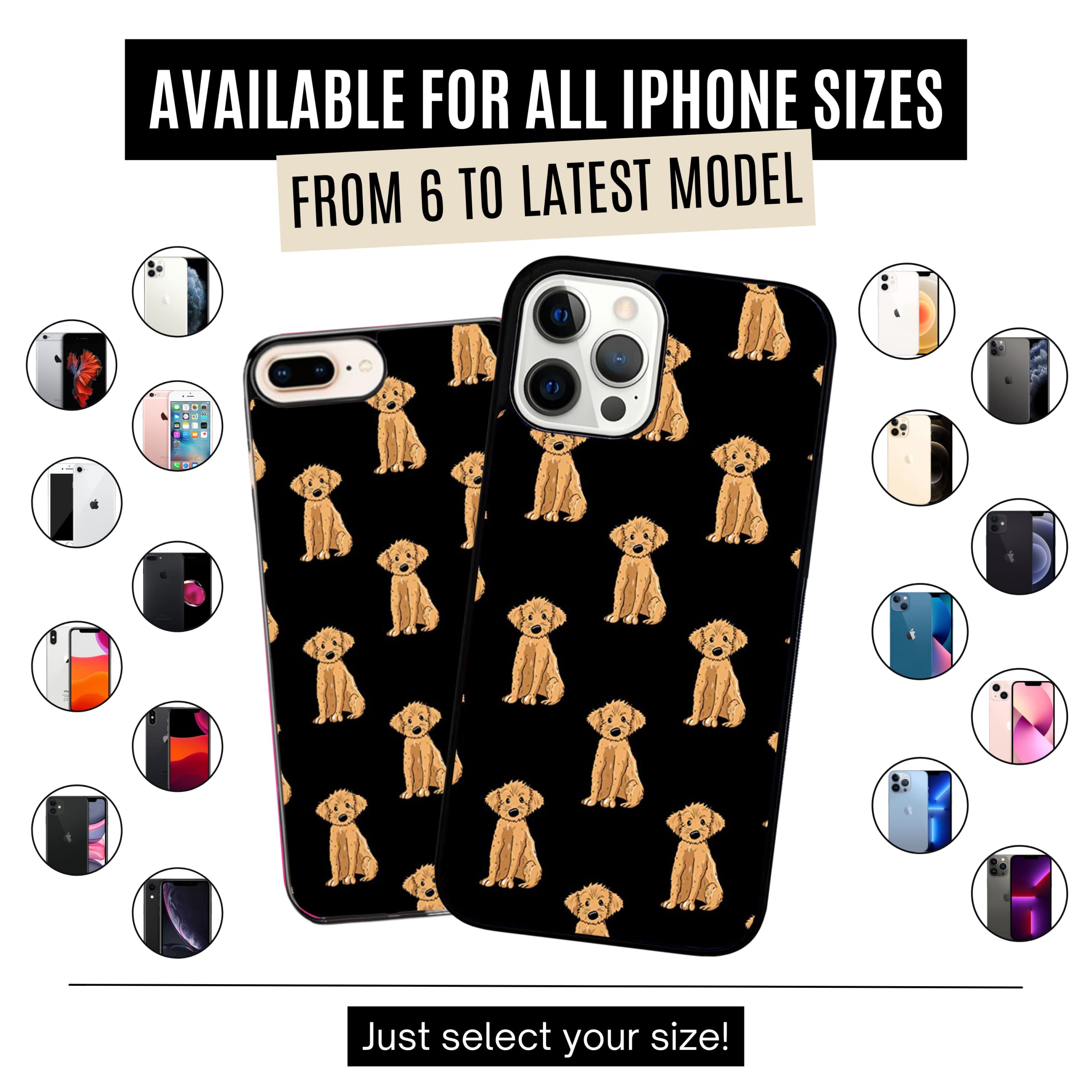 Labradoodle & Goldendoodle Dog Lover iPhone 13 Pro Case - Black Pattern Doodle Design, Durable Shockproof Slim TPU Rubber Cover with Non-Slip Grip - Perfect Gift for Pet Owners & Dog Enthusiasts (Compatible with iPhone 13 Pro)