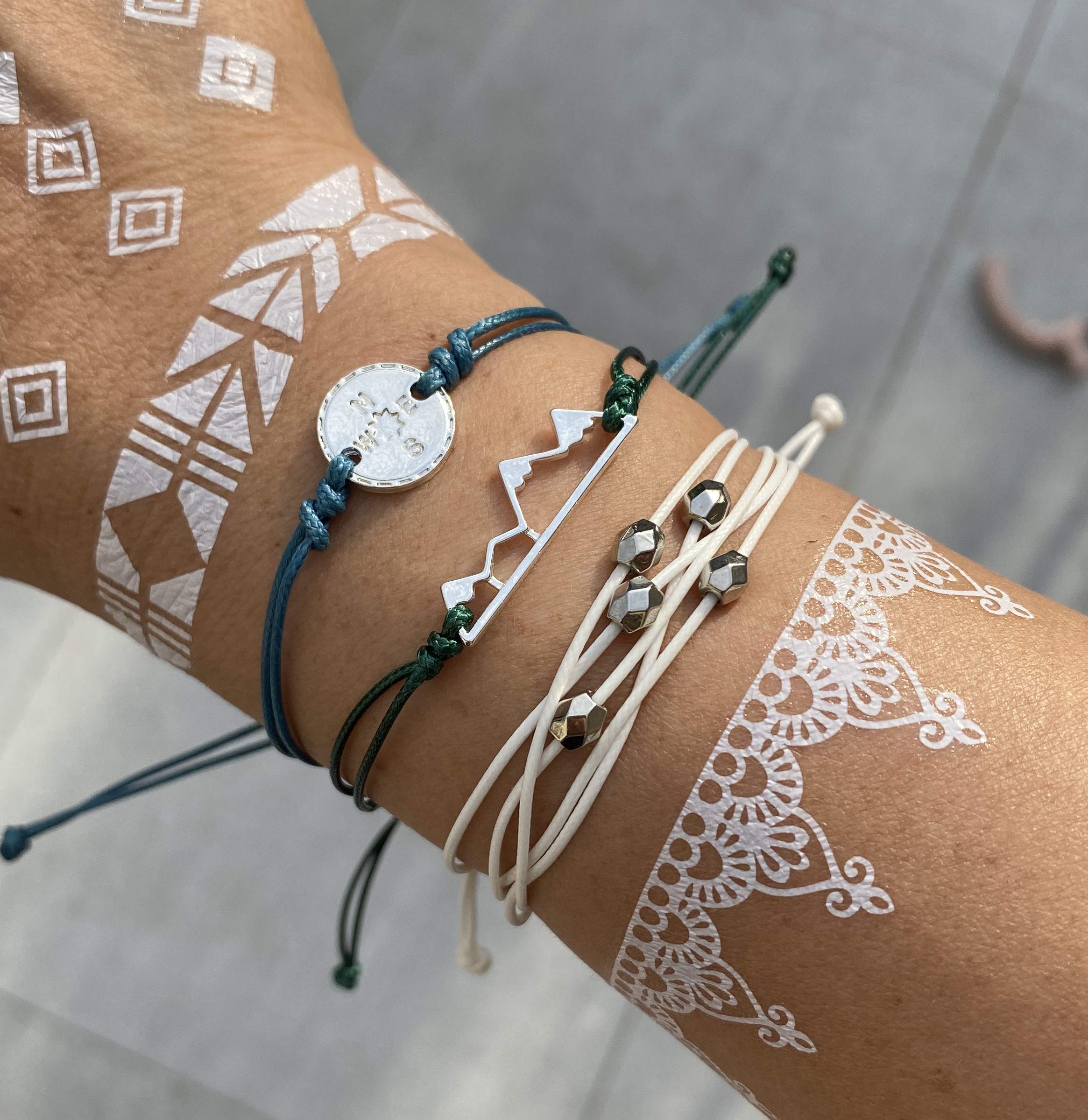 Boho Friendship Bracelets for Women - Adjustable Blue & Sunflower Beaded Bracelets, Stackable Surfer Beach Bracelets - Perfect for Summer, Gifts, Stocking Stuffers & Boho Style Accessories