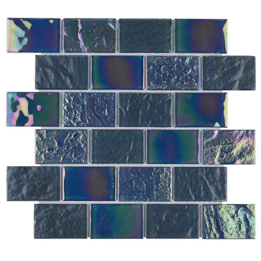 Iridescent Glass Tile Summer Gray 2 x 3 - Stunning Mosaic for Backsplash, Bathroom, and Kitchen Decor - Perfect for DIY Home Renovation Projects
