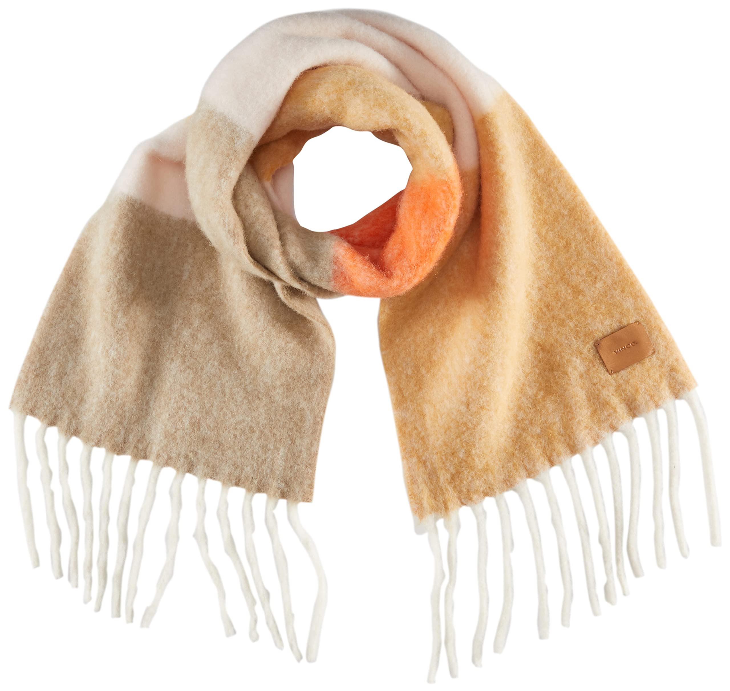 Vince Women's Brushed Oversized Alpaca Striped Scarf - Soft Winter Wrap for Cold Weather, Fashionable Accessory for Outfits & Travel