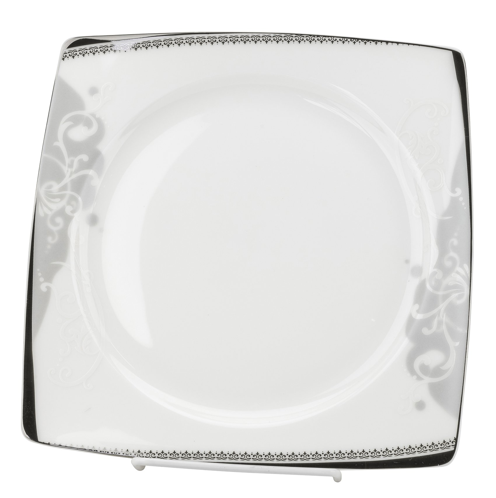 28-Piece Porcelain Dinnerware Set - Elegant Bone China Service by Lorren Home Trends | Includes Dinner Plates, Soup Bowls, Salad Plates, Butter Dishes, Coffee Cups with Saucers & Dessert Bowls | Perfect for Formal Dining, Dinner Parties & Holiday Entertaining