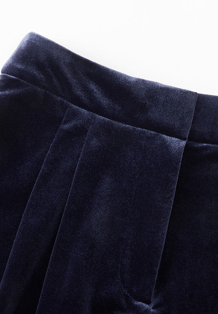 Velvet Wide Leg Elastic Waist Pants for Women - Soft Stretchy Comfortable Lounge & Casual Wear
