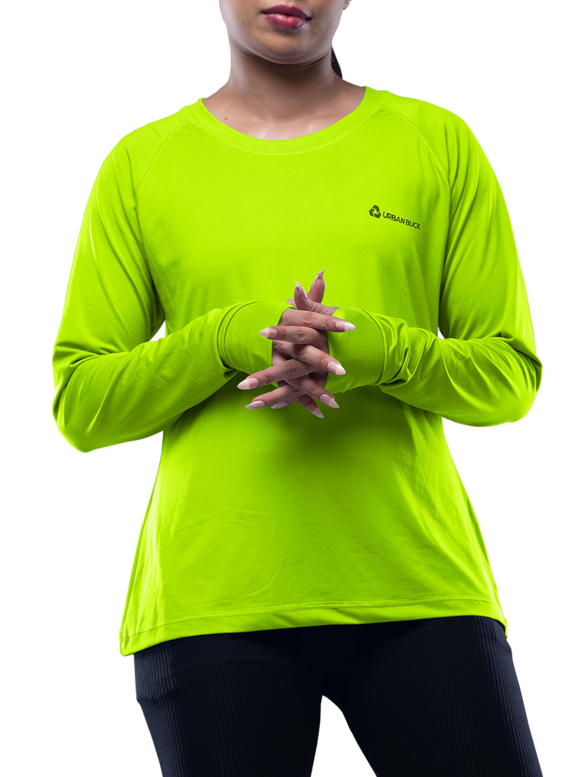 Women's Neon Athletic Yoga Tops - Long Sleeve Workout Shirts with Thumbholes for Yoga, Running & Gym | Breathable Casual Fitness Tee for Women