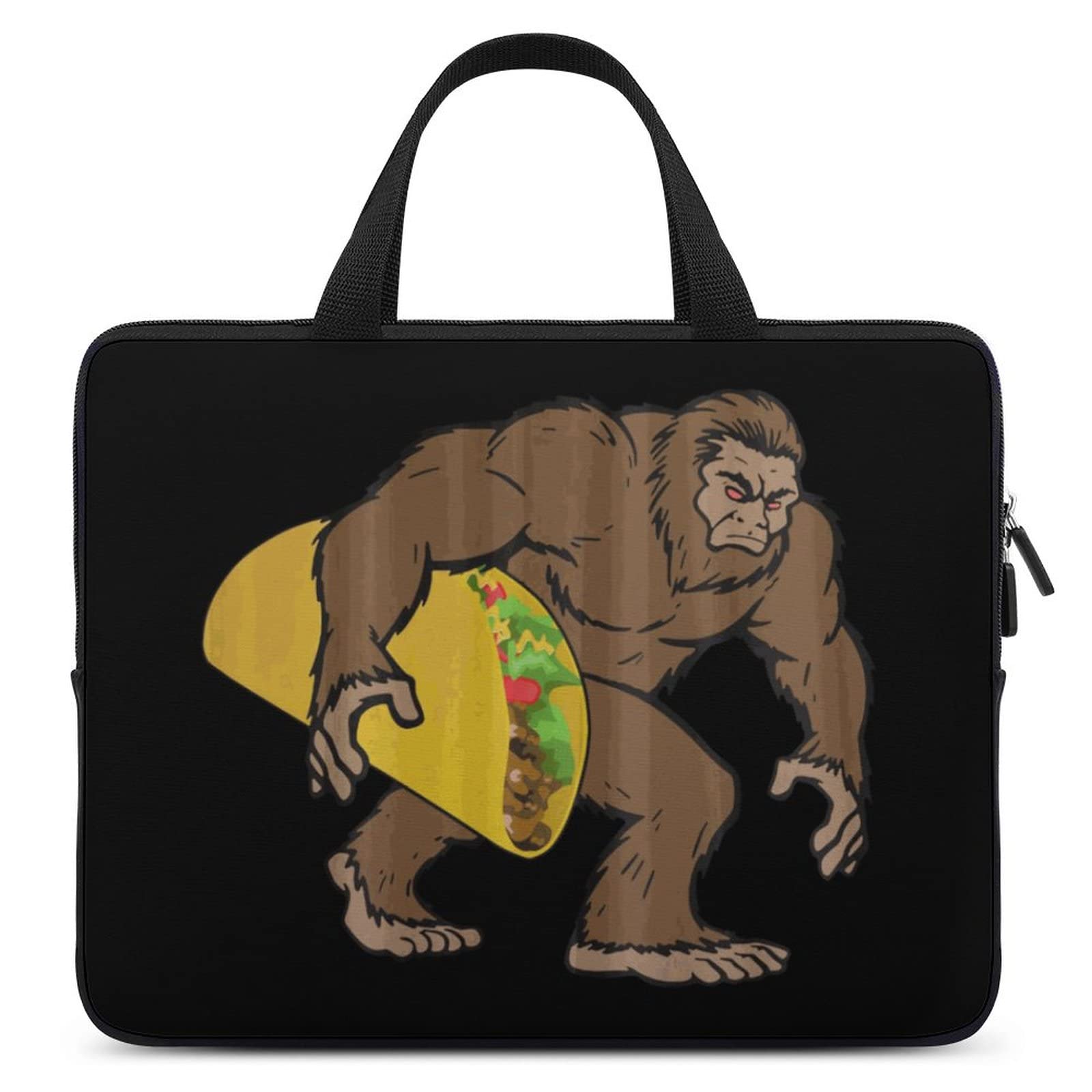 Waterproof Laptop Bag for Business & Travel - Slim Sasquatch Bigfoot Taco Design Briefcase - Perfect for Office, Commuting & College Students