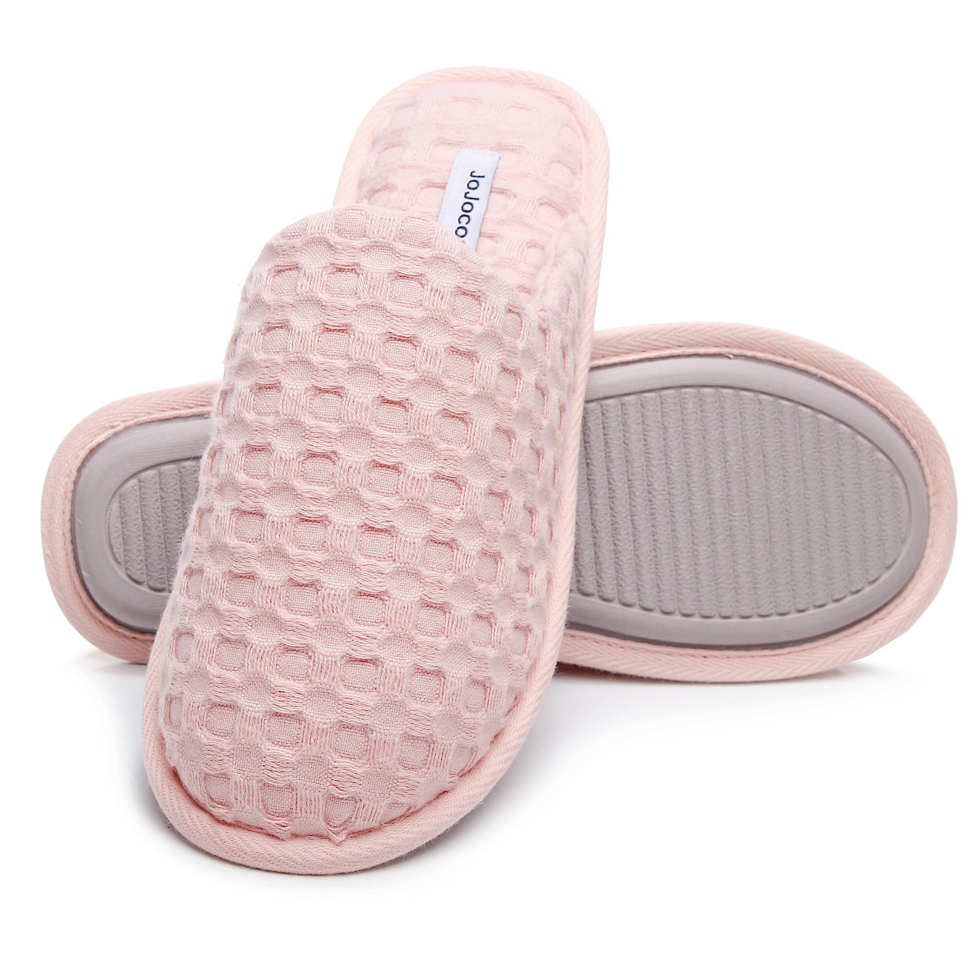 JOJOCOSY Women's Closed-Toe Cotton Scuff Slippers - Soft & Comfortable House Shoes for Indoor, Lounge, and Spa Use