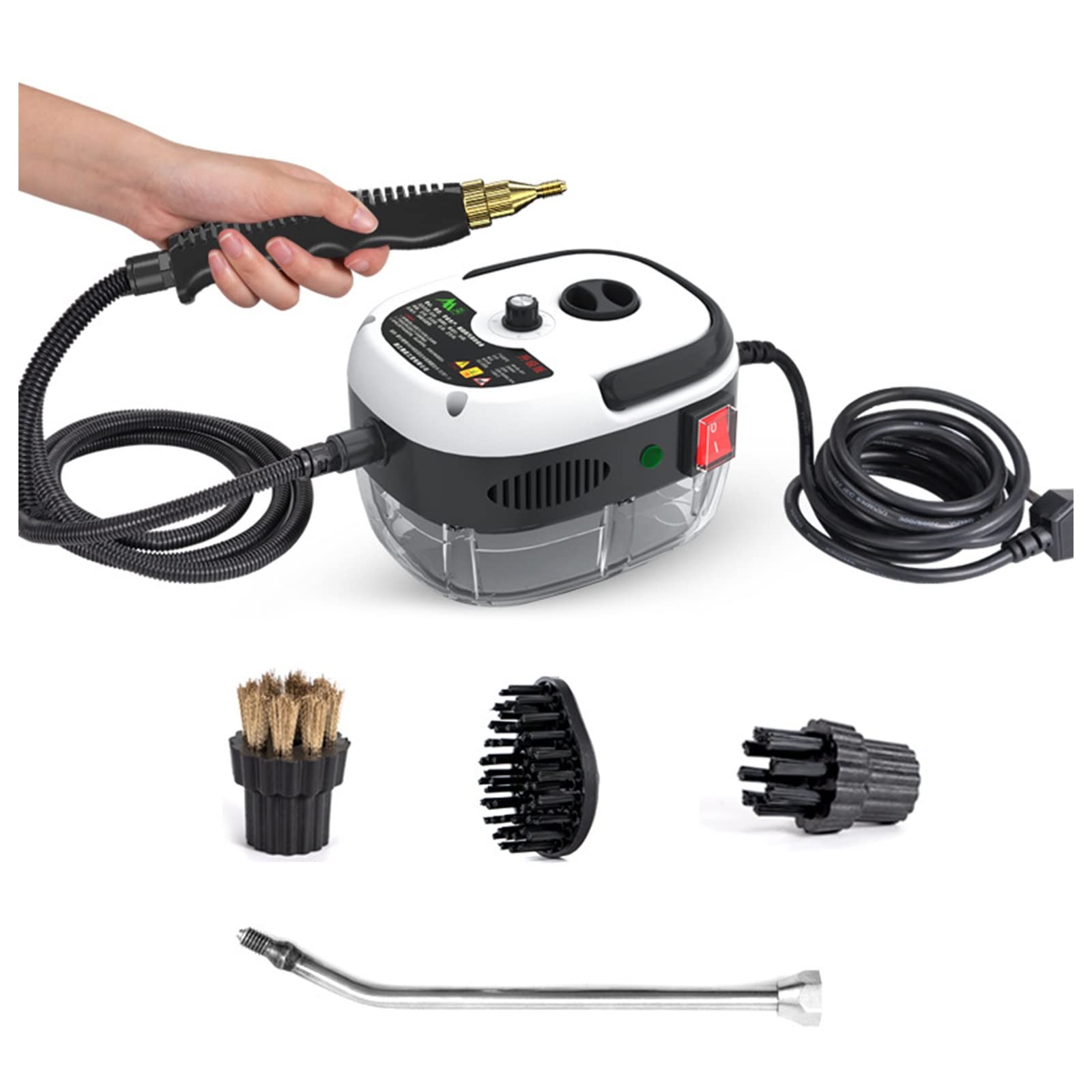 Z&HA 2500W Portable Handheld Steam Cleaner - High Temperature Pressurized Steam Cleaner with Brush Head & Cleaning Kit Tools for Kitchen, Bathroom, Furniture, Windows, Car & Appliances | Perfect for Deep Cleaning, Sanitizing & Removing Tough Stains