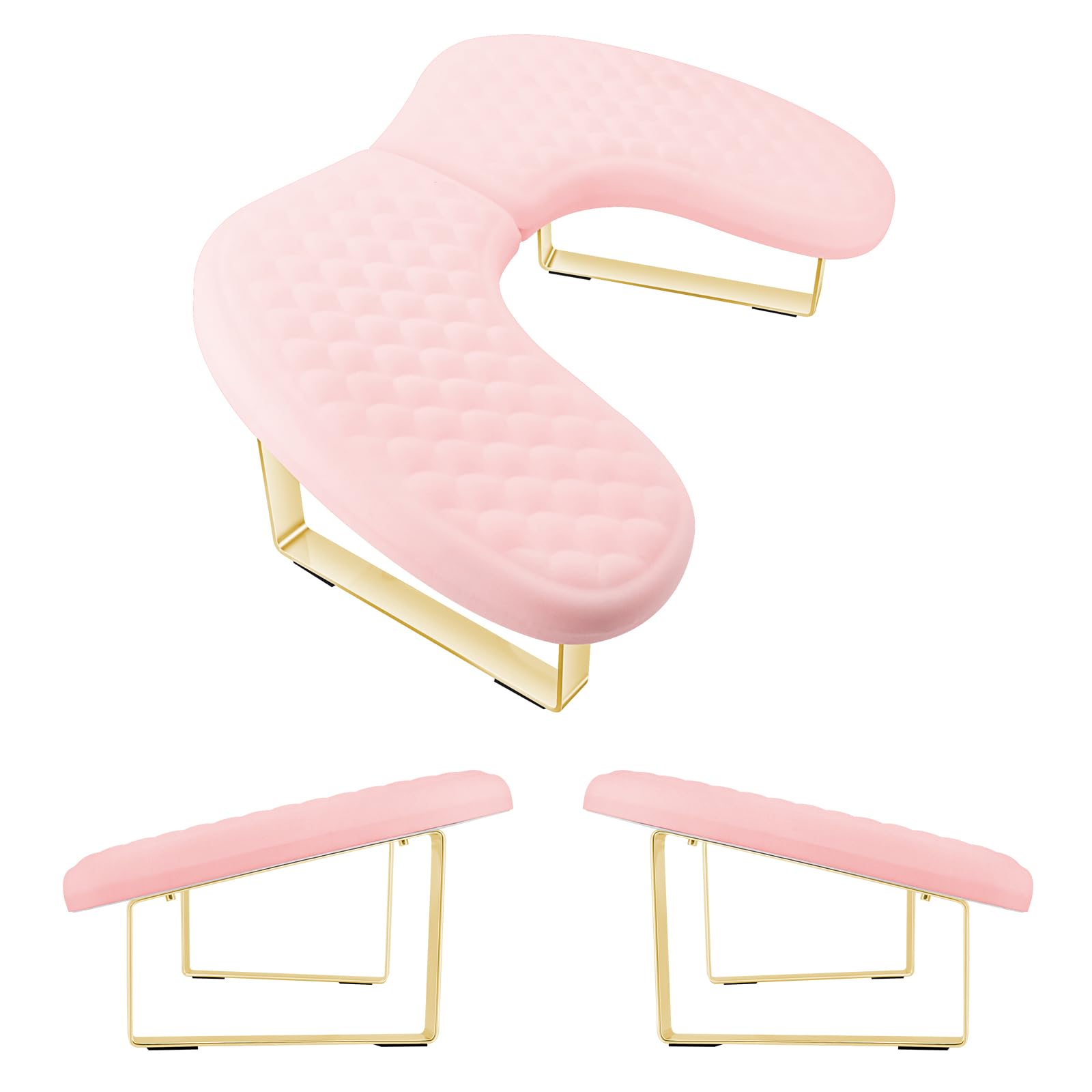 Soft Memory Foam Nail Tech Hand Rest - U-Shaped Manicure Arm Support Cushion with Detachable Bracket for Acrylic Nails & Gel Polish (Pink) | Perfect for Salon Professionals & Home Nail Care