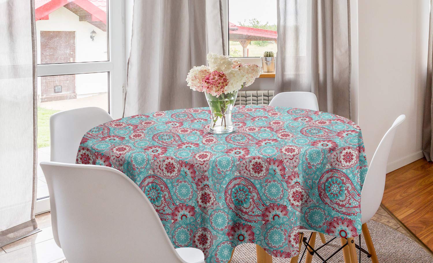 Ambesonne Vintage Round Tablecloth 60