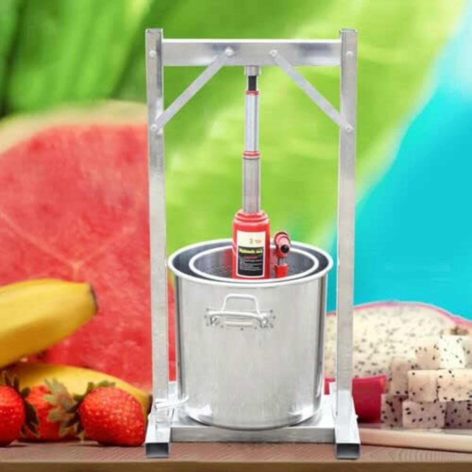 12L Hydraulic Fruit Wine Press with 304 Stainless Steel - Grape Crusher & Juice Maker for Wine, Cider, Vegetables - Perfect for Home Brewing, Winemaking & Organic Juice Extraction