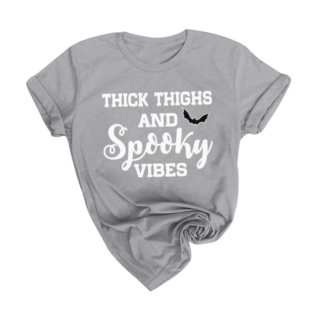 Women's Halloween T-Shirts - Short Sleeve Round Neck Party Tops for Women | Cute Costume Tees for Halloween Parties, Trick or Treating & Festive Fall Outfits