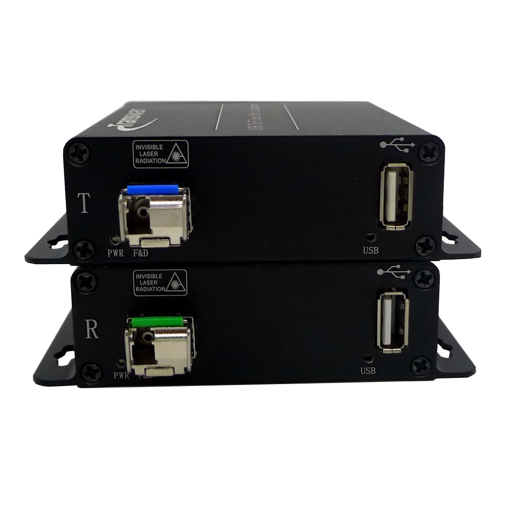 High-Speed USB 2.0/1.0 Fiber Optic Extender - Extend Up to 5km with Singlemode or 250m with Multimode Fiber | Compatible with USB 1.1 | Includes SFP Module | Plug & Play | Ideal for Industrial Automation, Security Systems & Long-Distance Data Transfer