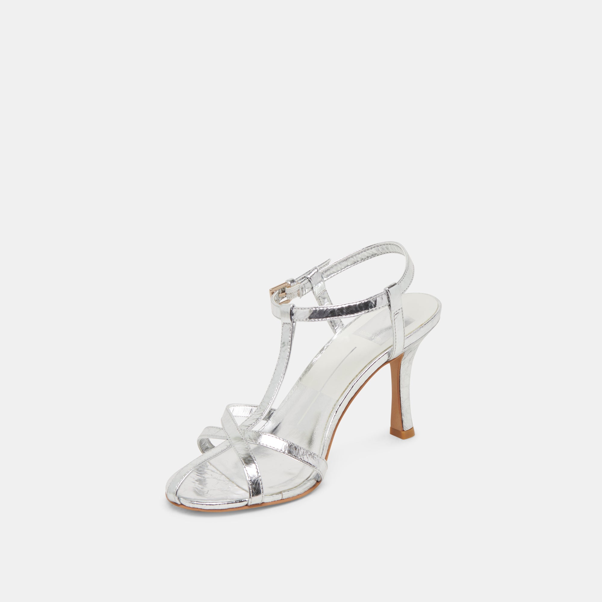 LIANE Women's Silver Distressed Leather Heels - Stylish High Heels for Parties, Weddings & Evening Events
