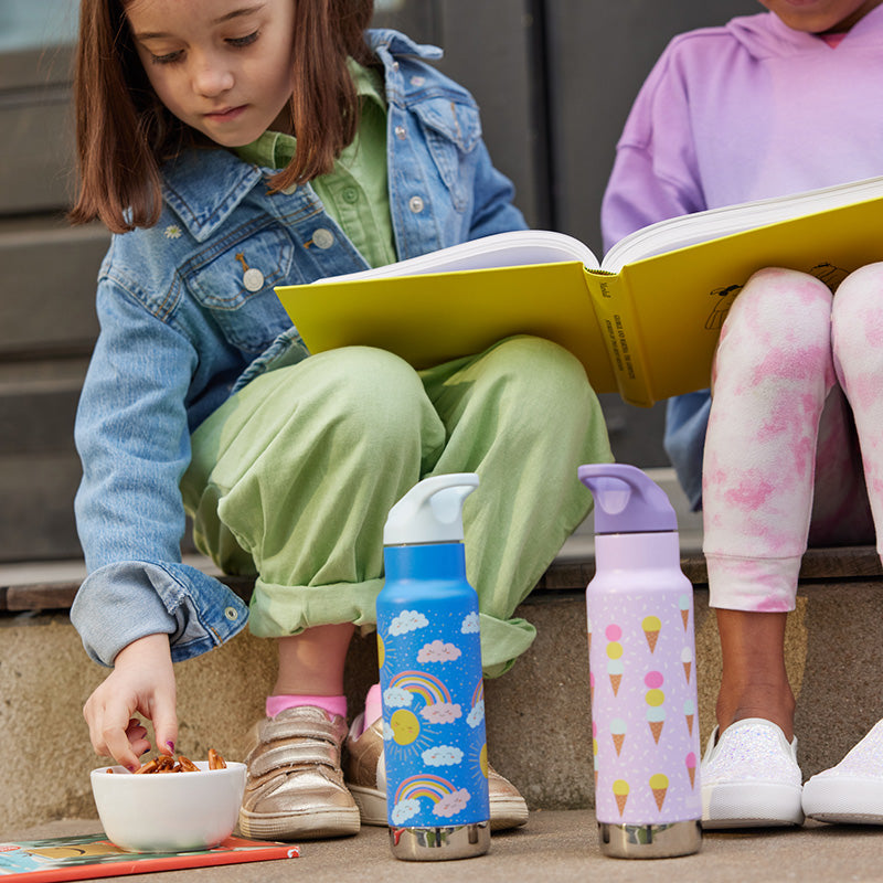 12 oz (355ml) Classic Insulated Water Bottle for Kids with Flip Seal Sport Cap - Leak Proof Stainless Steel Water Bottle for School, Sports & Outdoor Activities