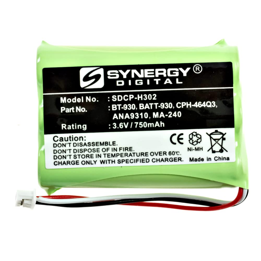 Synergy Digital Cordless Phone Battery - Replacement for Toshiba DKT2304-CT (Ni-MH 3.6V 750mAh High Capacity) | Long Lasting Power for Home & Office Phones | Perfect for Business Communications & Household Use