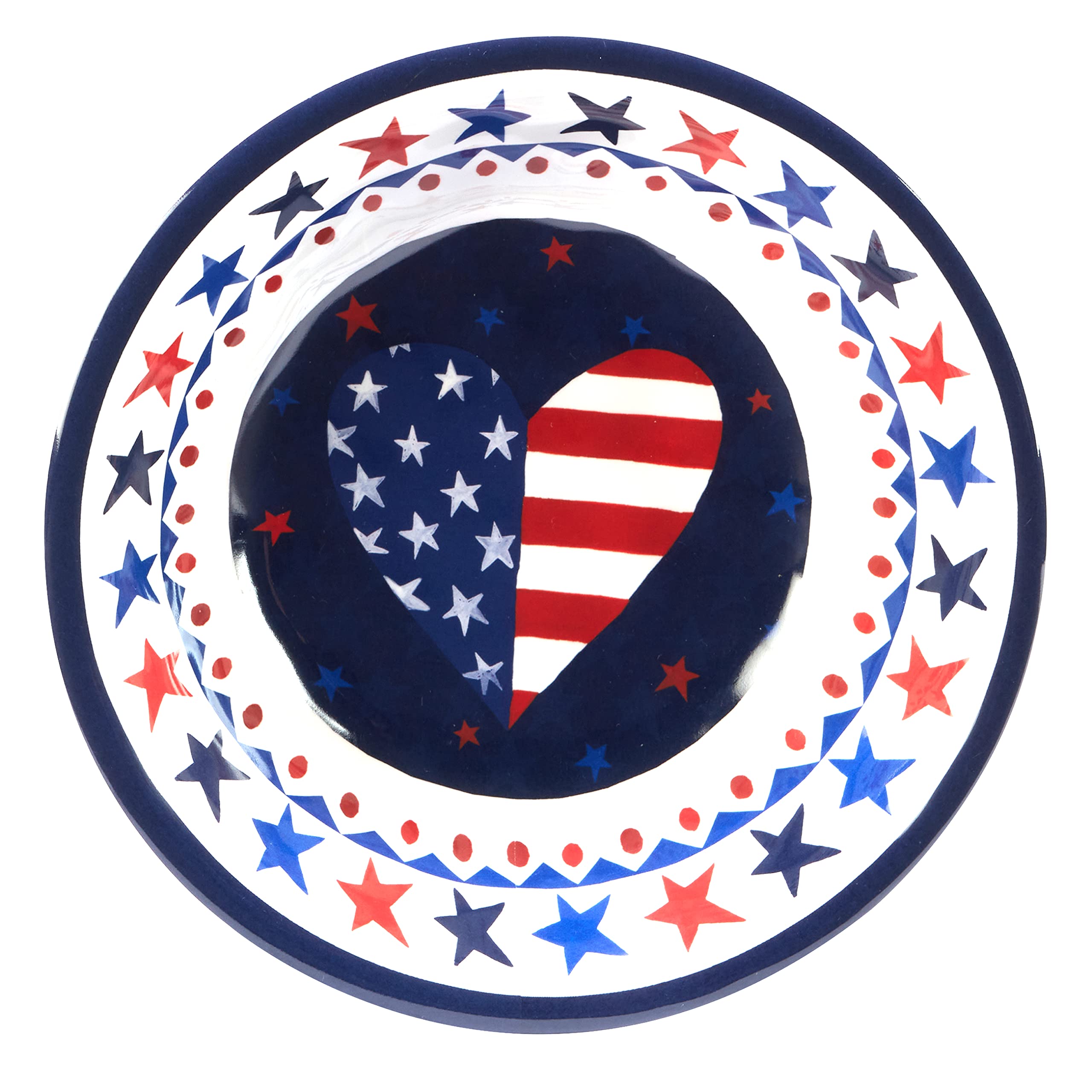 Certified International Stars & Stripes 12-Piece Melamine Dinnerware Set - Service for 4, Durable & Colorful Plates, Bowls & Mugs - Perfect for Outdoor Dining, Picnics & Patriotic Parties