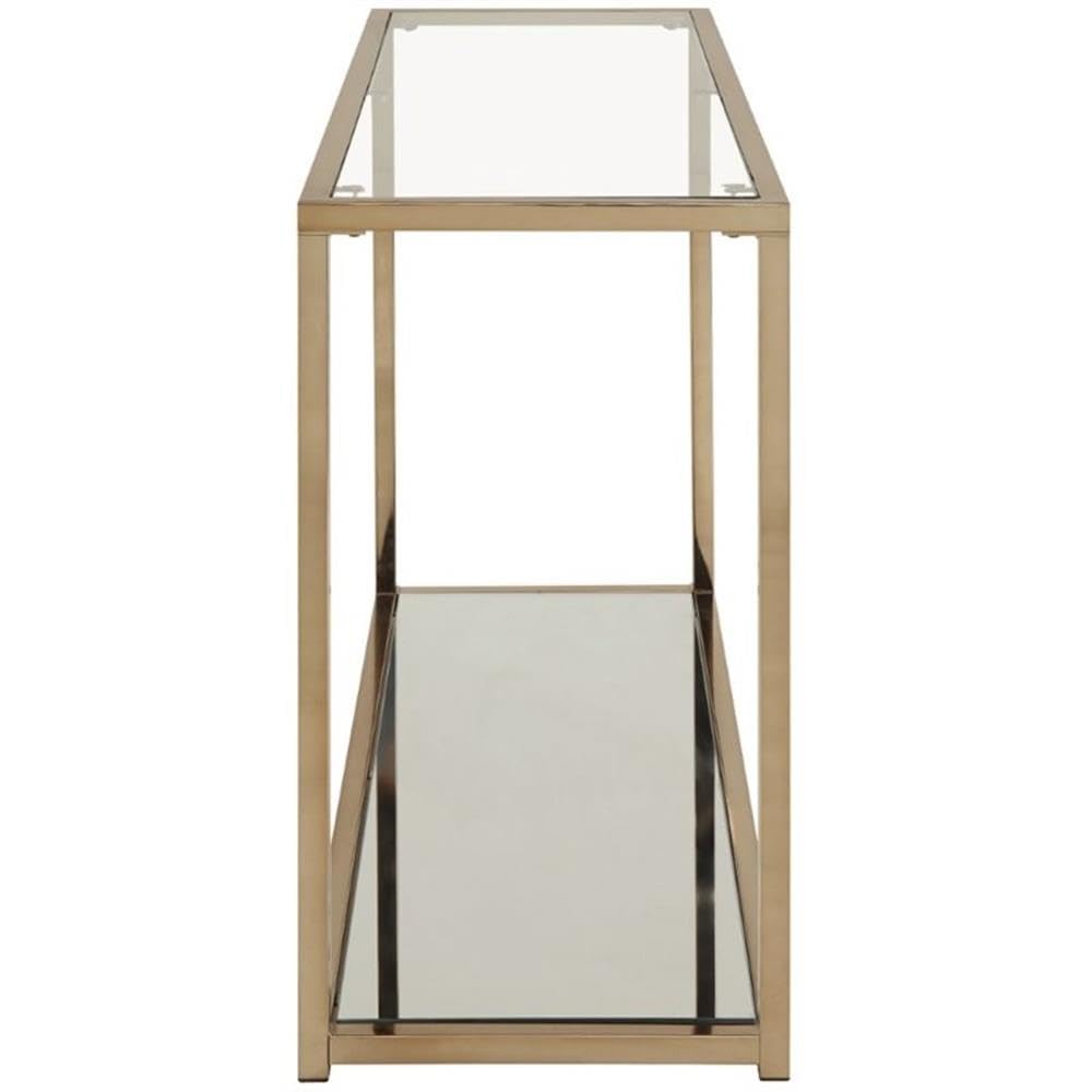 Coaster Furniture Sofa Table with Mirror Shelf - Chocolate Chrome Finish 705239 | Elegant Console Table for Living Room, Entryway & Bedroom Decor