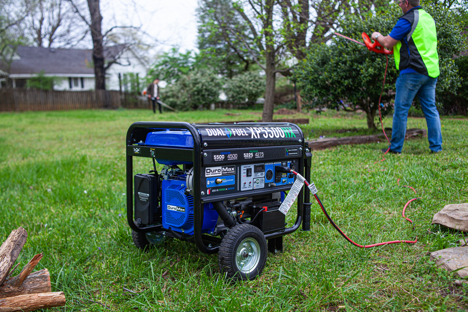 5500W Dual Fuel Portable Generator with CO Alert - Gas & Propane Powered for Camping, RV, Home Backup & Emergency Power