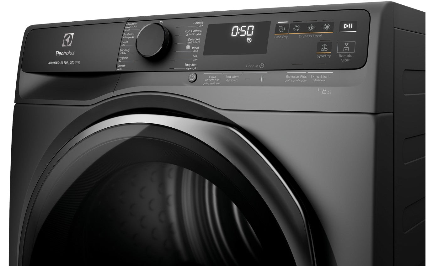 Electrolux 9kg UltimateCare 700 Heat Pump Dryer with 3D Sense Technology - EDH903R7SC - Energy Efficient Laundry Solution for Home & Apartment Use