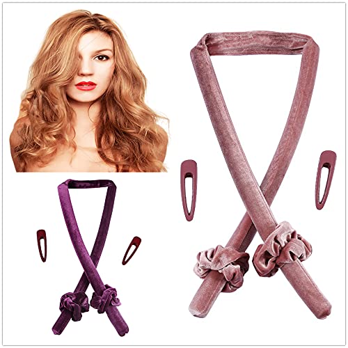 Gernetic Heatless Hair Rollers for Long Hair - No Heat Curling Rod Headband Set for Overnight Curls (Purple) | Gentle Hair Styling Without Damage - Perfect for Bedtime, Travel & Special Occasions