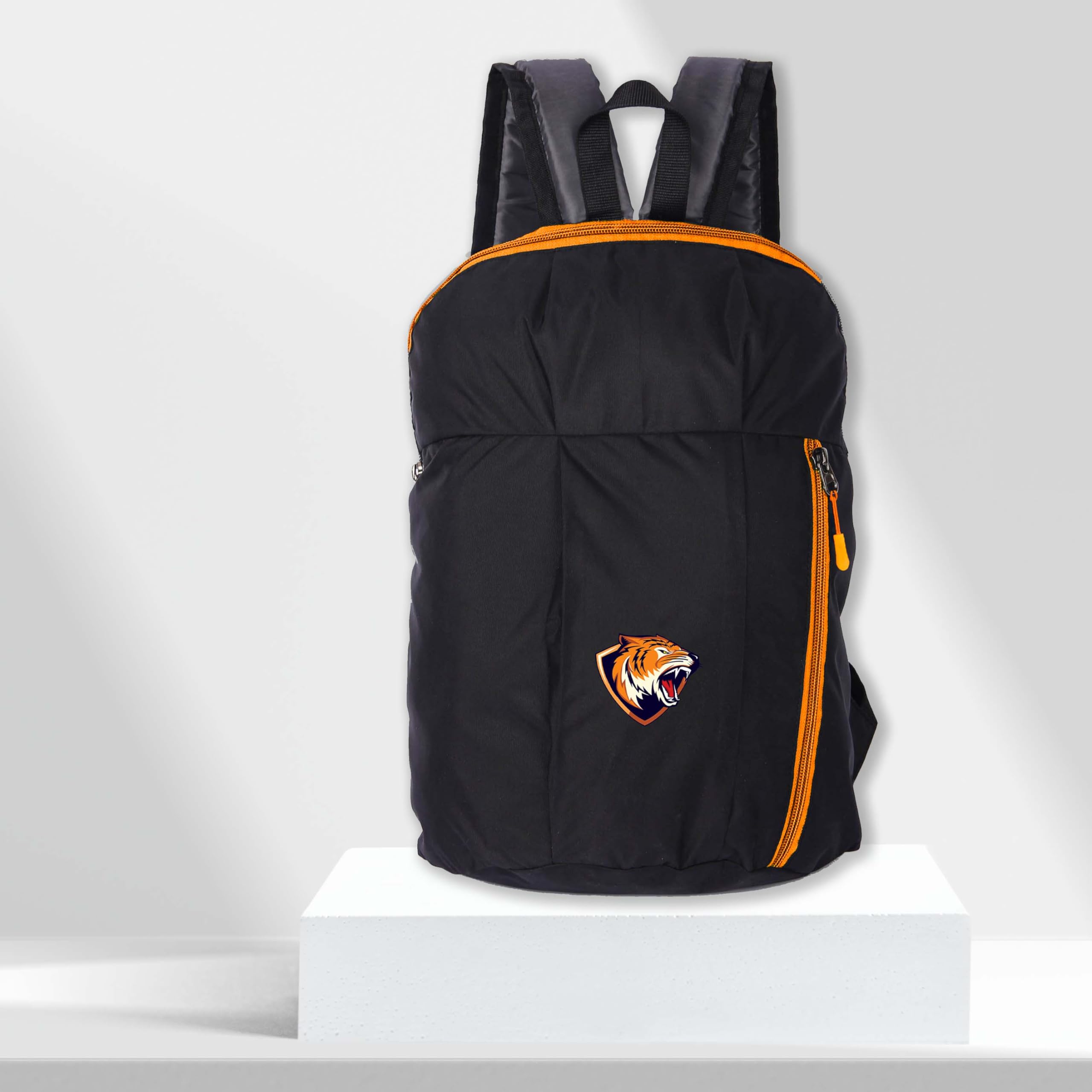 Stylish Unisex Waterproof Backpack for College, School & Outdoor Activities - Durable Daypack for Students, Picnics & Daily Use (Orange Zipper)