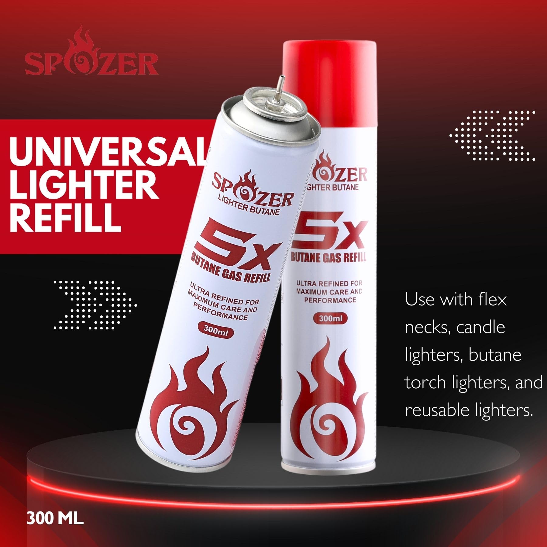 5X Ultra Pure Butane Fuel Refill 300ml (10.14 Oz) - 12 Pack Canisters for Kitchen Torches & Lighters | Perfect for Culinary Torching, Cigar Lighting & Outdoor Use