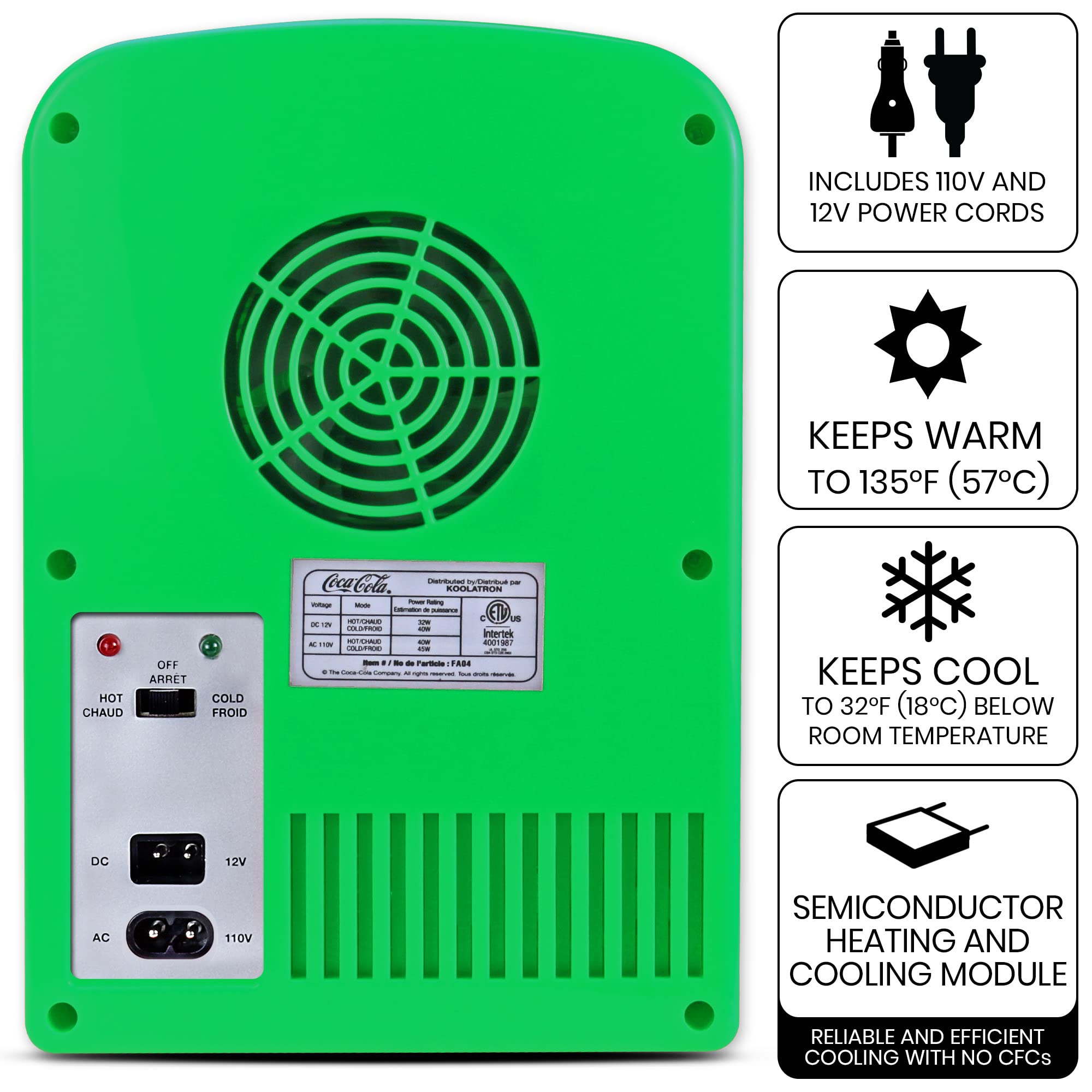 Koolatron Sprite Mini Fridge 4L - Portable Thermoelectric Cooler with Iconic Sprite Logo - Dual Power 110V AC/12V DC - Compact Green Refrigerator for Skincare, Snacks & Drinks - Perfect for Home, Office, Car & Dorm Use