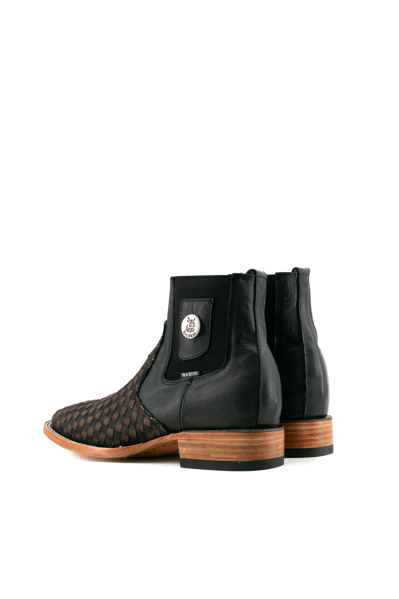 Men's Serbia Woven Square Toe Ankle Boots - Comfortable & Stylish for Casual Wear, Outdoor Hiking & Fall Fashion