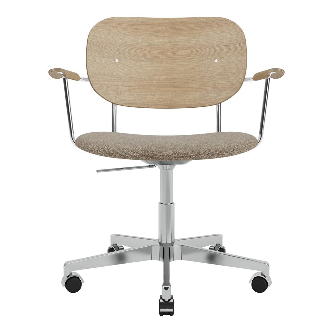 Ergonomic Office Armchair with Upholstered Seat, Swivel Base & Smooth-Rolling Casters - Perfect for Home Office, Conference Rooms & Workspaces