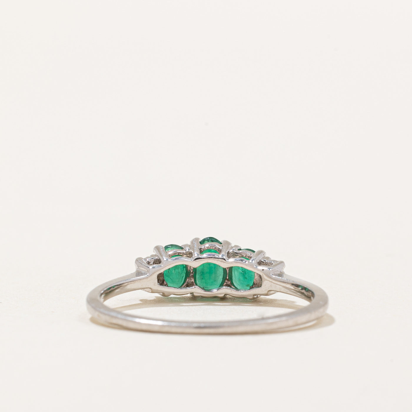 Emerald and Diamond Ring - 0.50ctw Emerald with 0.02ctw Diamonds - Size 7 - Elegant Wedding, Engagement & Anniversary Jewelry Gift for Women